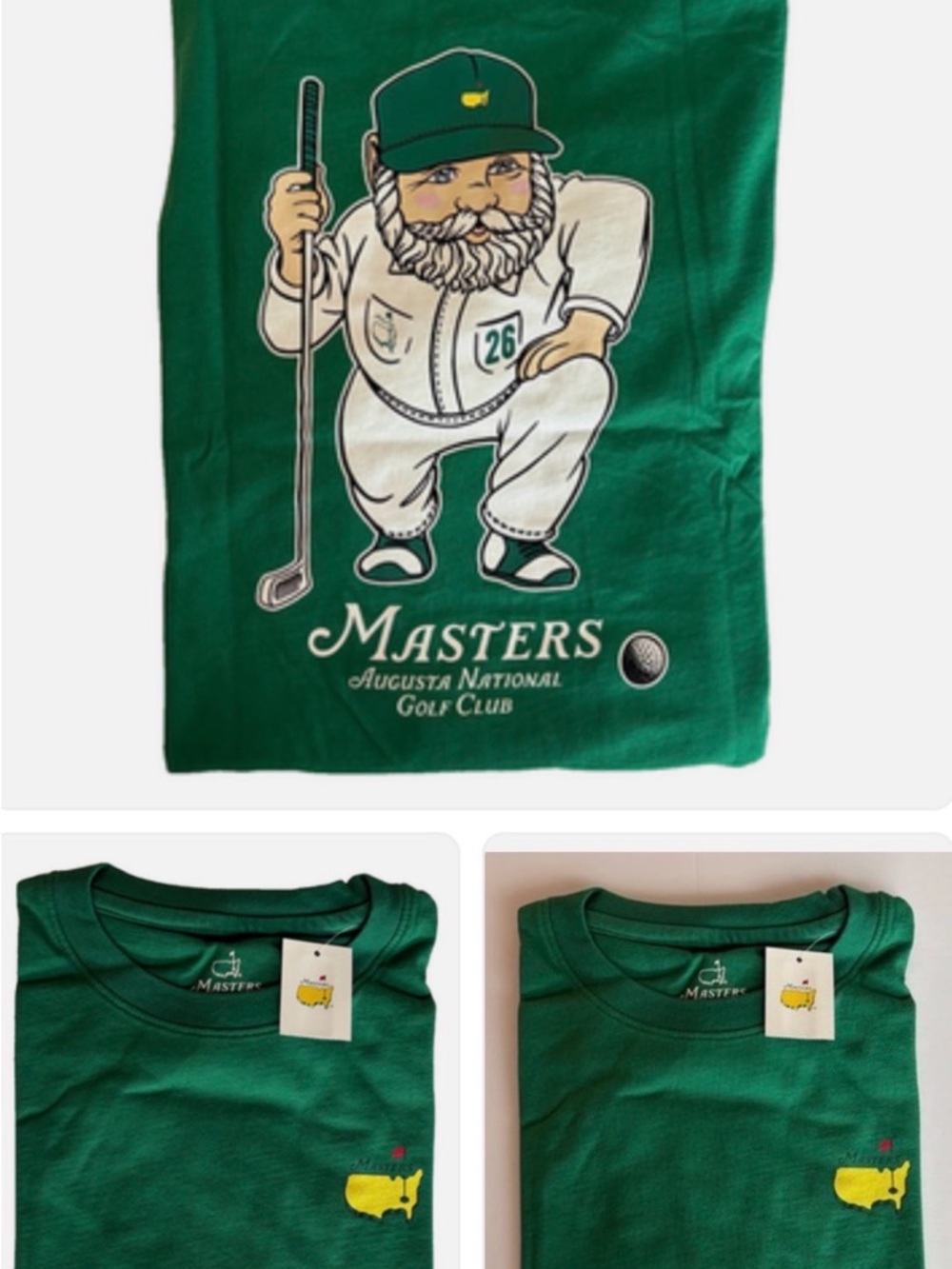 2026 Masters Tournament Gnome Caddie Green T-Shirt Augusta National Golf